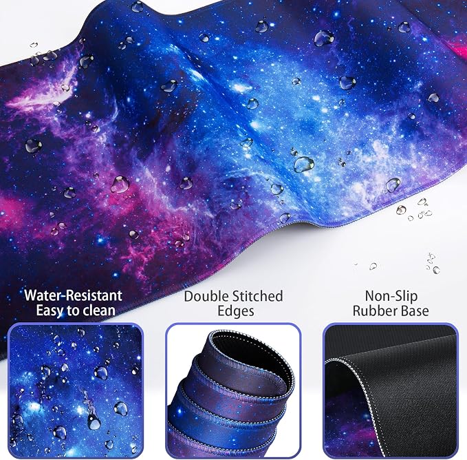 Mouse Pad Galaxy with Wrist Rest, 4-in-1 Large Mousepad+Keyboard Wrist - Image 3