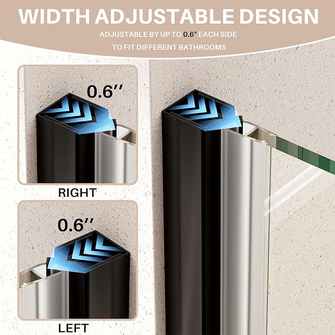 WinZo 29-30" W ×72" H Frameless Pivot Shower Door, Pivot Swing Shower Glass - Image 5