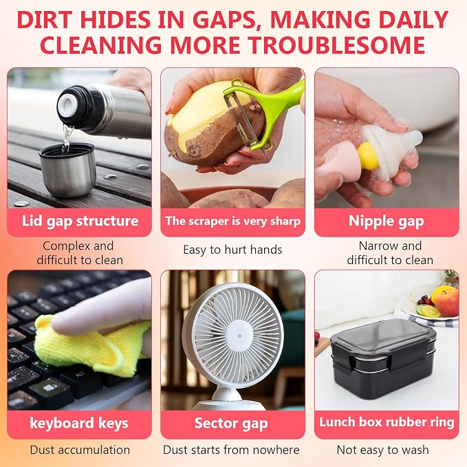 Ouligay 6 Pcs Straw Cleaner Brush Kit, 3 in 1 Cup Lid Cleaning Brush, 17cm Long - Image 8