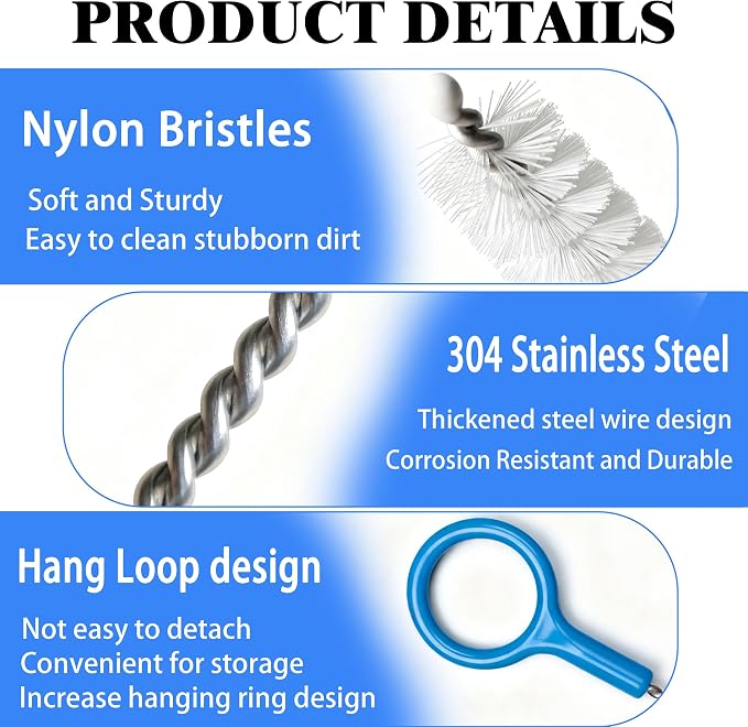 Straw Cleaner Brush Set Multi-Size, Heavy Duty Straw Brush Cleaner - Image 3