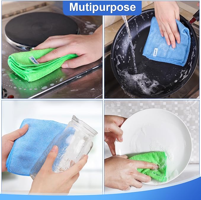 12Pcs Premium Microfiber Cleaning Cloth, Highly Absorbent Household Cleaning - Image 6