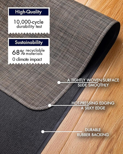 Office Chair Mat for Hardwood Floor Under Desk Computer Rolling Chair Mat for Wood/Tile Floor Non-Slip Heavy Duty Desk Rug PVC Plastic Hard Floor Protector 36" x 48" (Dark Walnut)