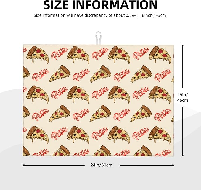 Cute Pizza Food Microfiber Dish Drying Mat - Image 4