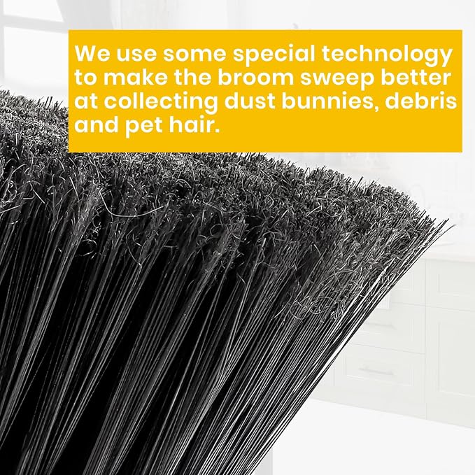 Yellow Indoor Broom 54" Long Handle House Brooms - Image 2