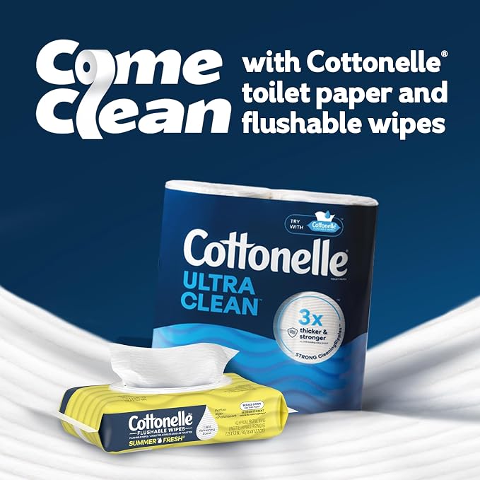 Cottonelle Summer Fresh Scented Flushable Wipes, 8 Flip-Top Packs, 42 Wet Wipes - Image 9