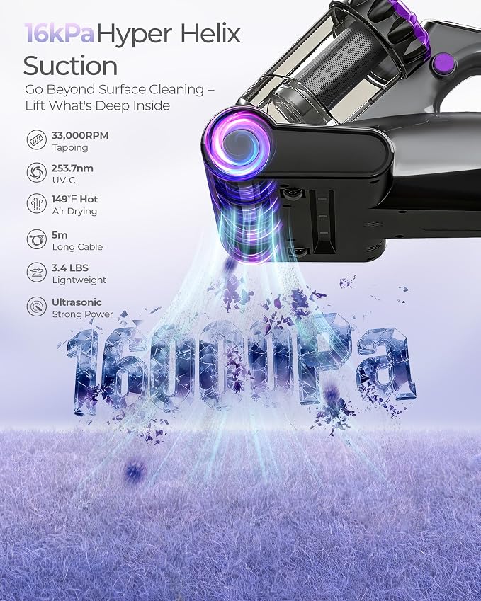 MayKing Mattress Vacuum Cleaner, 16kPa Pro Deep-Clean Bed Vacuum Cleaner - Image 2
