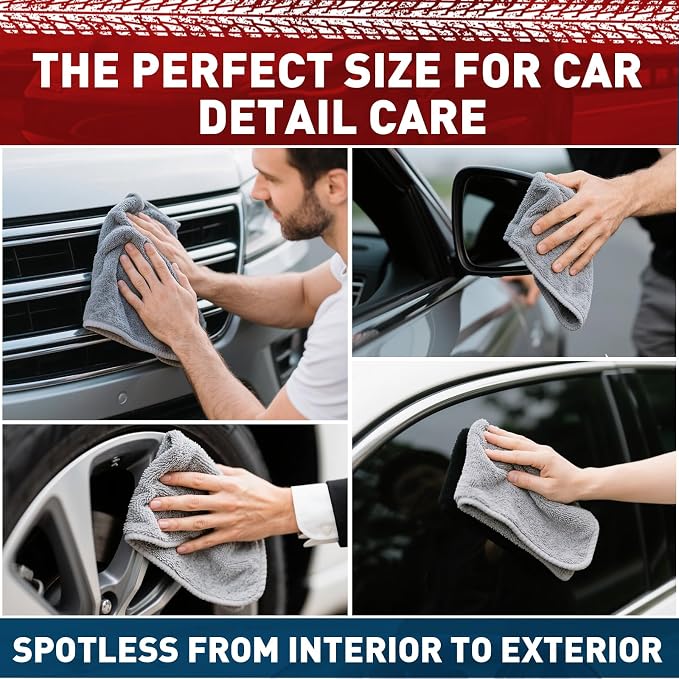 Gray Microfiber Cleaning Cloths Bulk-400 Pack, Ultra Absorbent Wash Cloths - Image 5