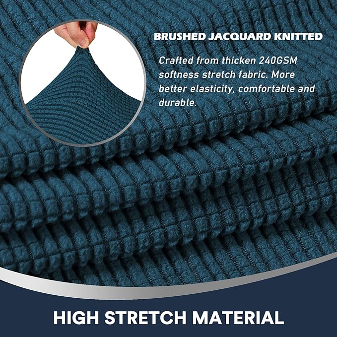 Stretch Sofa Arm Covers Spandex Jacquard Anti-Slip Couch Arm Covers with Sticker Furniture Armrest Protector for Sofa Couch Chair Recliner, Set of 2, Deep Teal