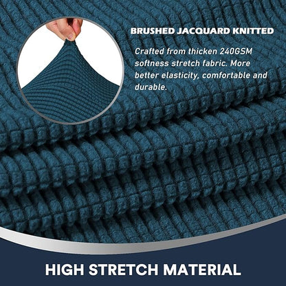 Stretch Sofa Arm Covers Spandex Jacquard Anti-Slip Couch Arm Covers with Sticker Furniture Armrest Protector for Sofa Couch Chair Recliner, Set of 2, Deep Teal