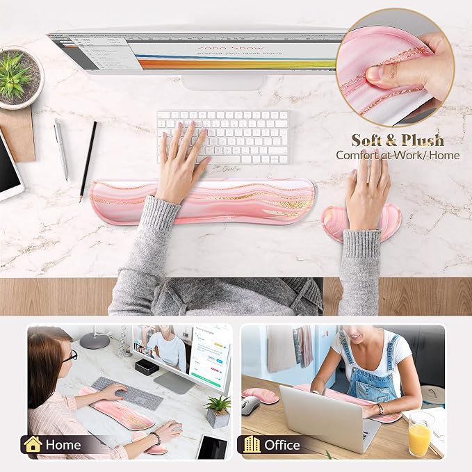 Gimars Upgrade Enlarge Gel Memory Foam Set Keyboard Wrist Rest Pad, Comfortable - Image 7