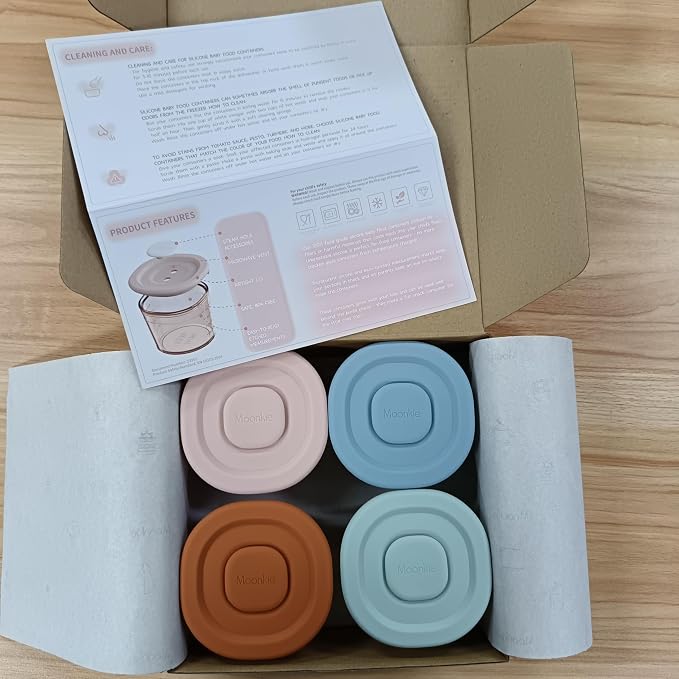 Moonkie Silicone Baby Food Containers | 4 oz Baby Food Storage Jars - Image 9