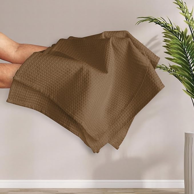 Brown Waffle Kitchen Towels, 16x26 Inch, Quick Drying, 100% Cotton, Machine - Image 4