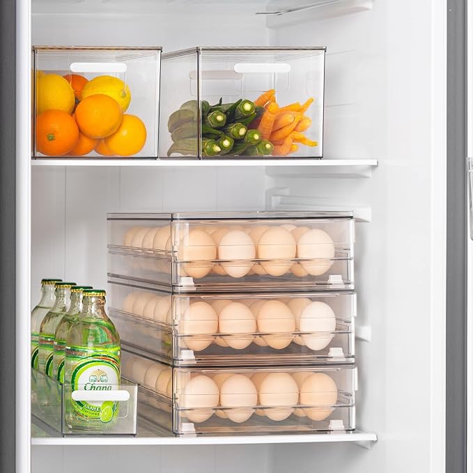 vacane 24 Capacity Egg Holder for Refrigerator Organizer Bins, BPA Free Egg - Image 7