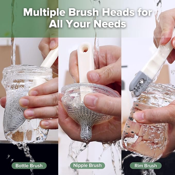 haakaa Travel Bottle Brush Set – 7-in-1 Baby Bottle Cleaner Kit - Image 2
