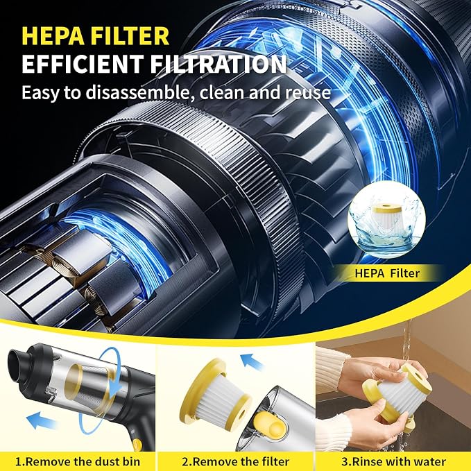 Cordless Handheld Vacuum & Air Duster - Image 6