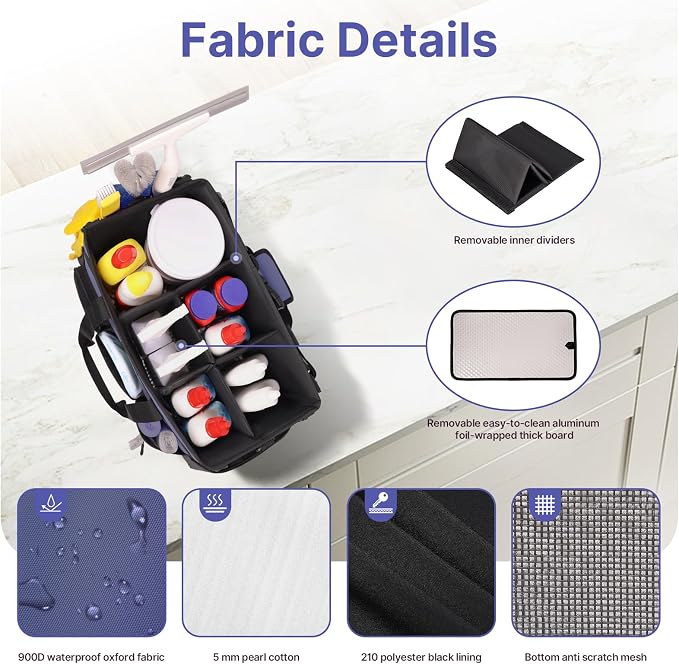 Large Wearable Cleaning Caddy Bags, Cleaning Supplies Storage Bag - Image 7