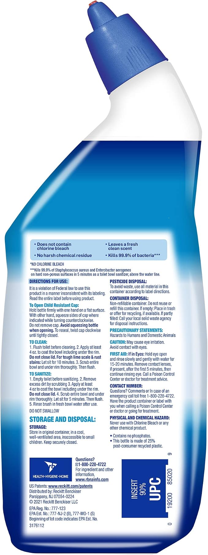 Lysol Toilet Bowl Cleaner Gel, For Cleaning and Disinfecting, Bleach Free - Image 2