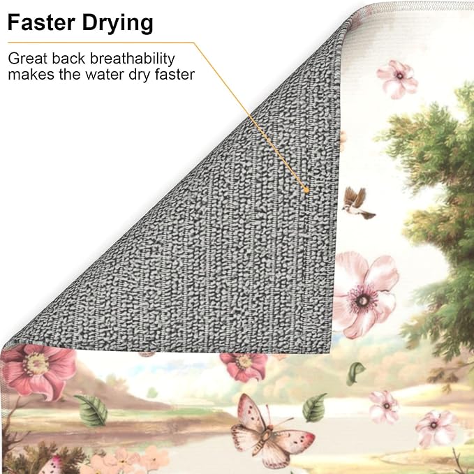 Retro Country Woods Deer Dish Drying Mat 16x18 Inch, Microfiber Absorbent Fast - Image 5