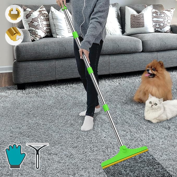 B-Land Carpet Rake for Pet Hair Removal, Reusable Pet Hair Remover by B-Land