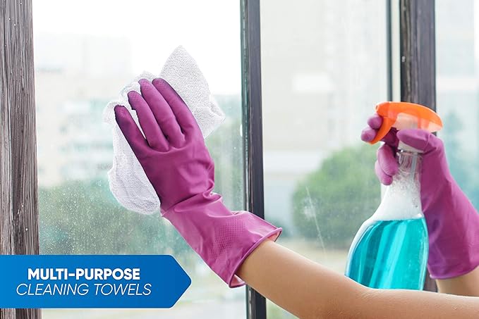 100% Cotton Terry Towels Cleaning Cloths Pack of 50 White Cotton Terry Cloth - Image 4