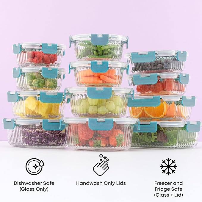 JoyJolt 24pc Borosilicate Glass Storage Containers - Image 4