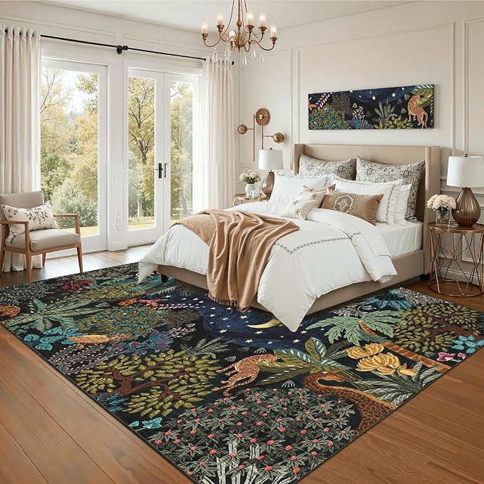 GarveeHome Area Rugs 8x10 for Living Room, Jungle Animal Large Washable Rug - Image 7