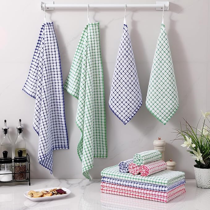 Homaxy Kitchen Towels and Dishcloths Set, 16 x 25 and 12 x 12 Inches, Super - Image 7