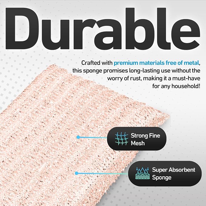 6-Pack Kitchen Scrubbing Sponges, Durable Non Scratch Heavy Duty Multi-Surface - Image 6