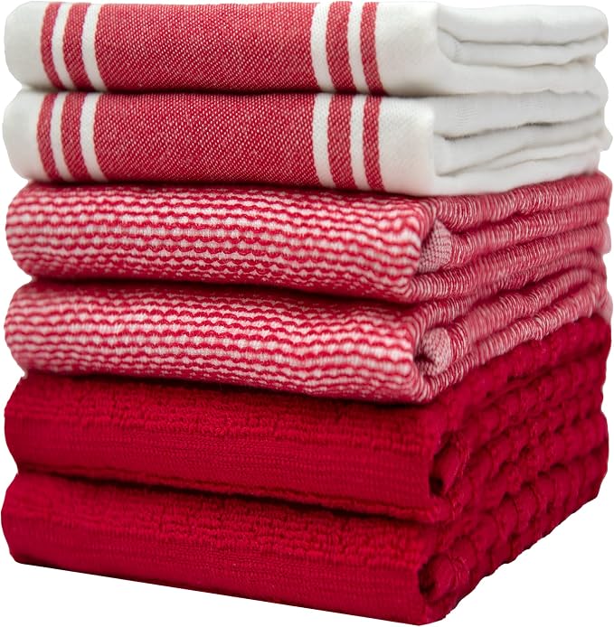Premium Kitchen Towels | Large Cotton Dish Towels | Flat & Terry Highly by BumbleTowels