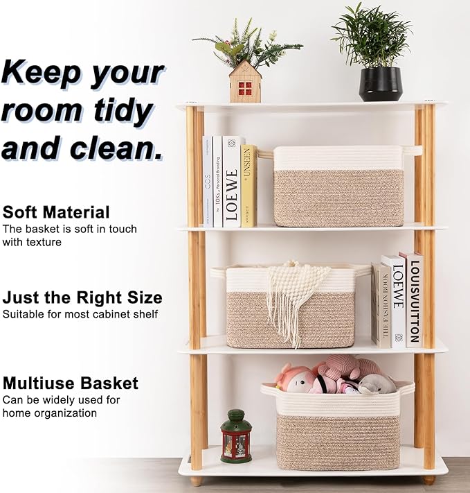OIAHOMY 3 Pack Storage Baskets for Organizing, Woven Basket - Image 2