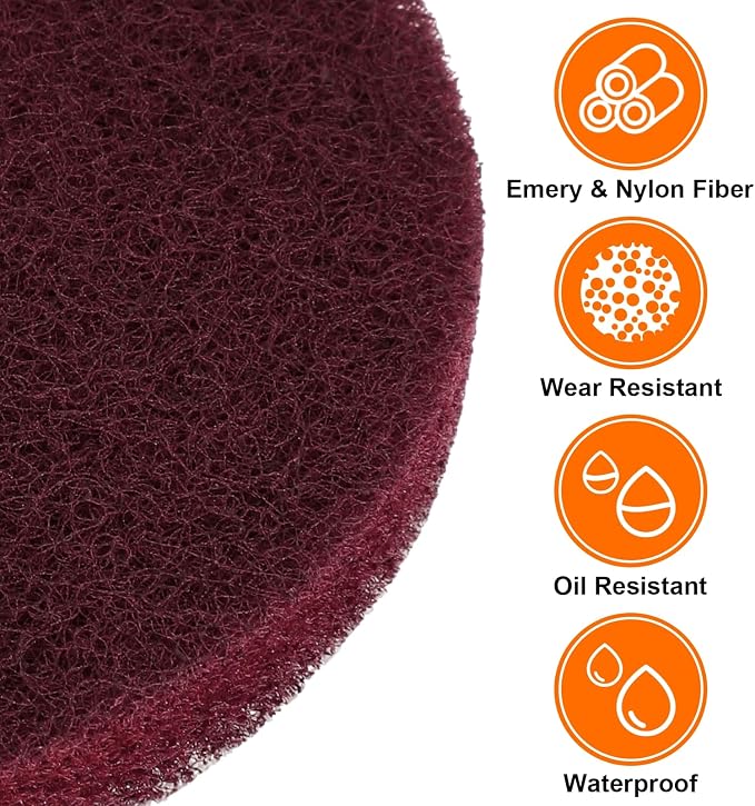 HARFINGTON 20pcs Scrubber Scouring Pads 500 Grits 2 Inch Drill Power Brush Hoop - Image 4