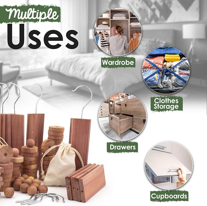 ecoKiwi Cedar Blocks for Clothes Storage Super Bundle Box - Image 6