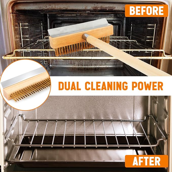 2 Pack 37 Inch Wood Handle Pizza Oven Brush - Image 6