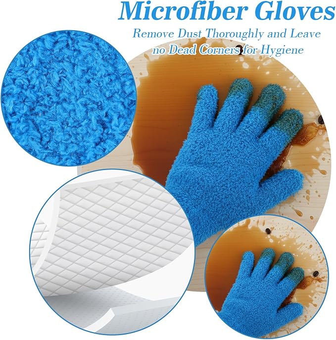 2 Pairs Microfiber Dusting Gloves, Reusable Plant Dusting Gloves Washable - Image 3