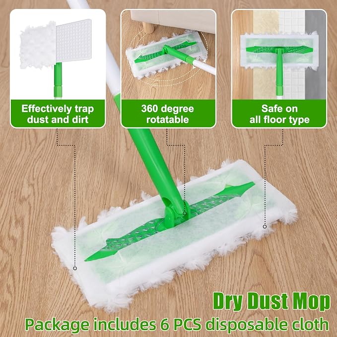 Baseboard Cleaner Tool with Handle, Extendable Long Handle Baseboard Floor - Image 4