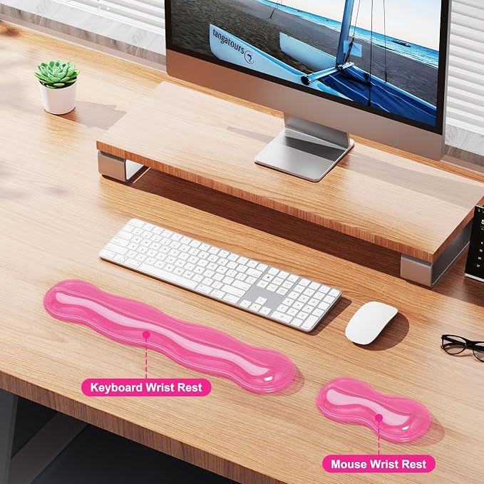 Gel Keyboard and Mouse Wrist Rest Set, Comfort Ergonomic Wrist Support - Image 2