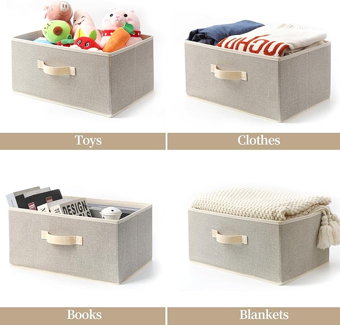 Storage Baskets, 15.7 Inch Woven Fabric Bins, Storage Cubes - Image 5