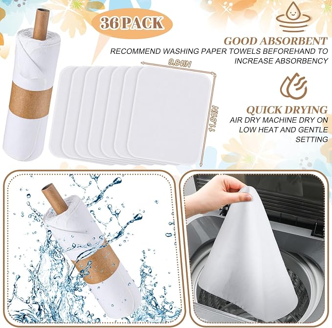 36 Pack Classic Reusable Cleaning Cloths Washable Cotton Kitchen Towels - Image 4
