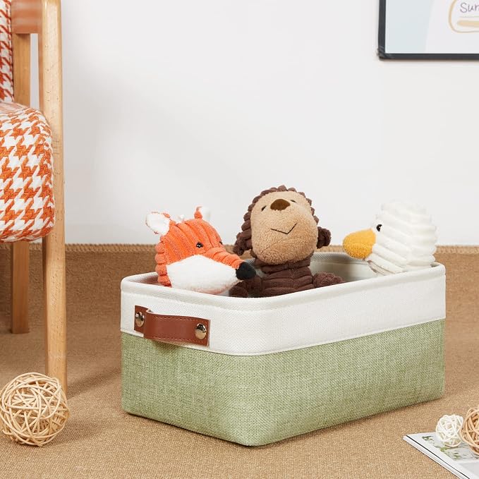 DULLEMELO Storage Baskets for Shelves, Small Fabric Collapsible Rectangular - Image 5
