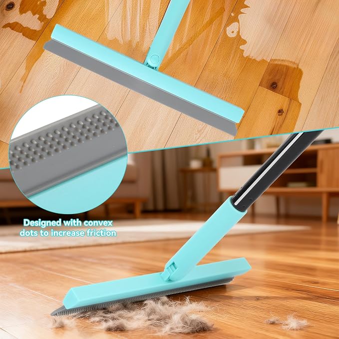Floor Squeegee with 180° Rotating Head, with Rubber Broom - Image 5