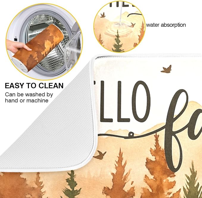 Hello Fall Forest Dish Drying Mat - Image 2