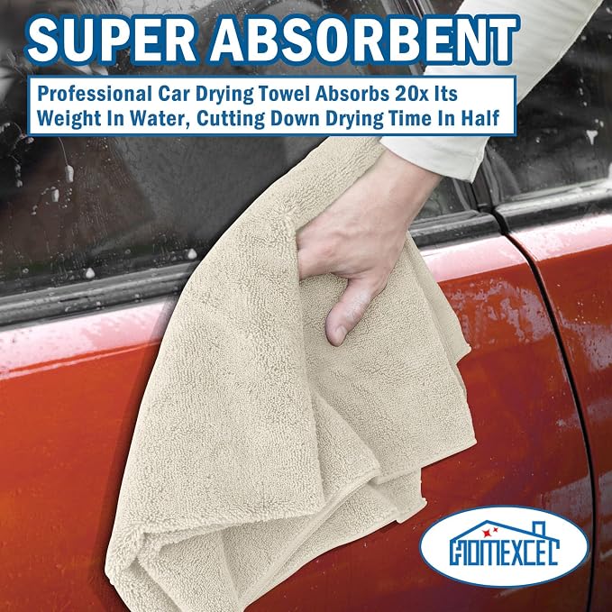 HOMEXCEL Professional Large Microfiber Car Drying Towels 2 Pack, Lint Free - Image 4