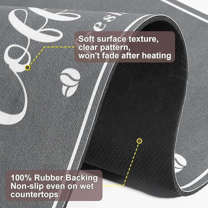 Absorbent Coffee Mat, Fashion Dish Drying Mat - Image 7