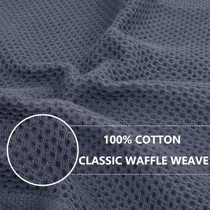 Homaxy 100% Cotton Waffle Weave Kitchen Towels, Quick Drying Cleaning Towels - Image 2