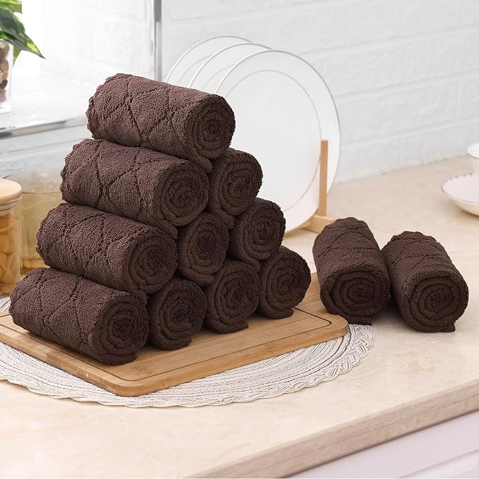 Mordimy 24 Pack Kitchen Towels, Super Soft and Absorbent Dish Towels, Coral - Image 8