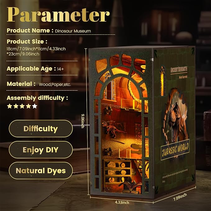Book Nook Kit - DIY Miniature Museum Dollhouse & Tiny House 3D Wooden Puzzle - Image 3