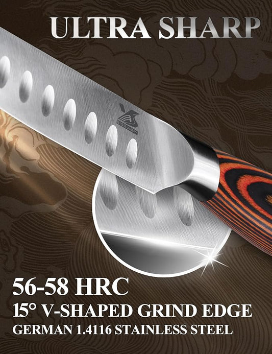 MSY BIGSUNNY Steak Knife Set, German Steel 5-Inch Blade, High-end Ergonomic - Image 2