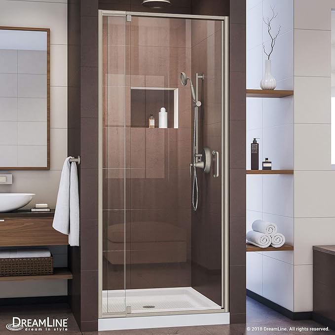 DreamLine Flex 28-32 in. W x 72 in. H Semi-Frameless Pivot Shower Door in by DreamLine