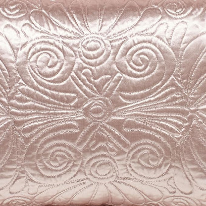 Touch of Class Portia Luxury Bedding | Posh Rose Quartz | Premier Quilted Polyester Satin | Romantic Hand Guided Machine Quilted Scroll Design 3 Piece Set with Full Bedspread and 2 Standard Shams