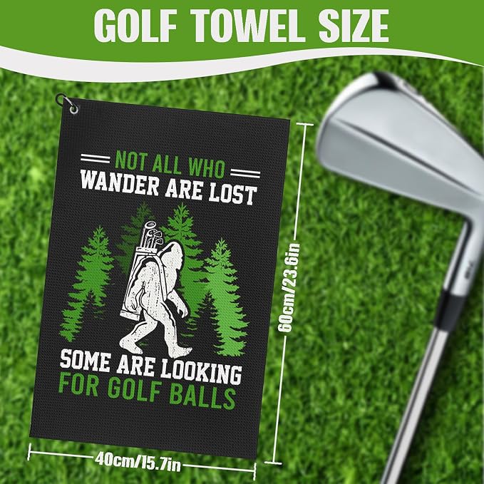 Bigfoot Golf Towel and Brush Set, Sasquatch Gifts - Image 3